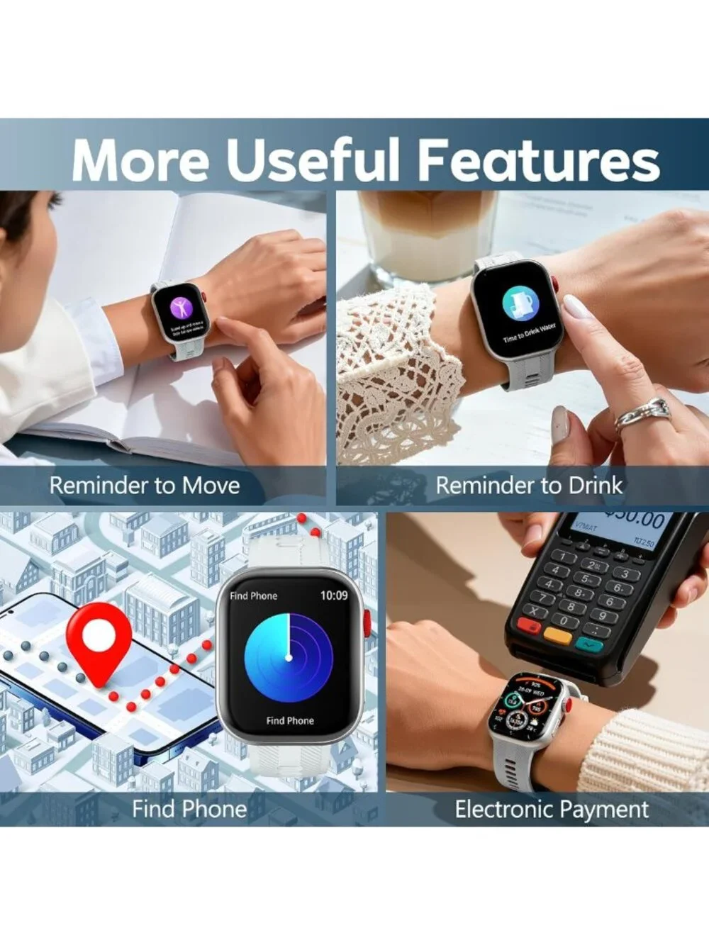 Stylish HD Smartwatch for Fitness, Calls & Music Control, IP68 Waterproof, 120